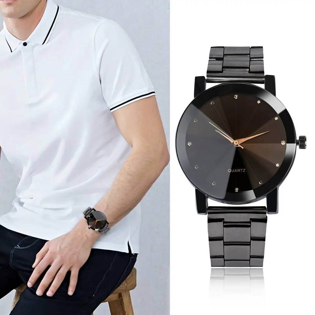 Drop Shipping Men Stainless Steel Quartz Watch Round Dial Simple Watch Business Sports Wrist Watch reloj mujer relogio feminino