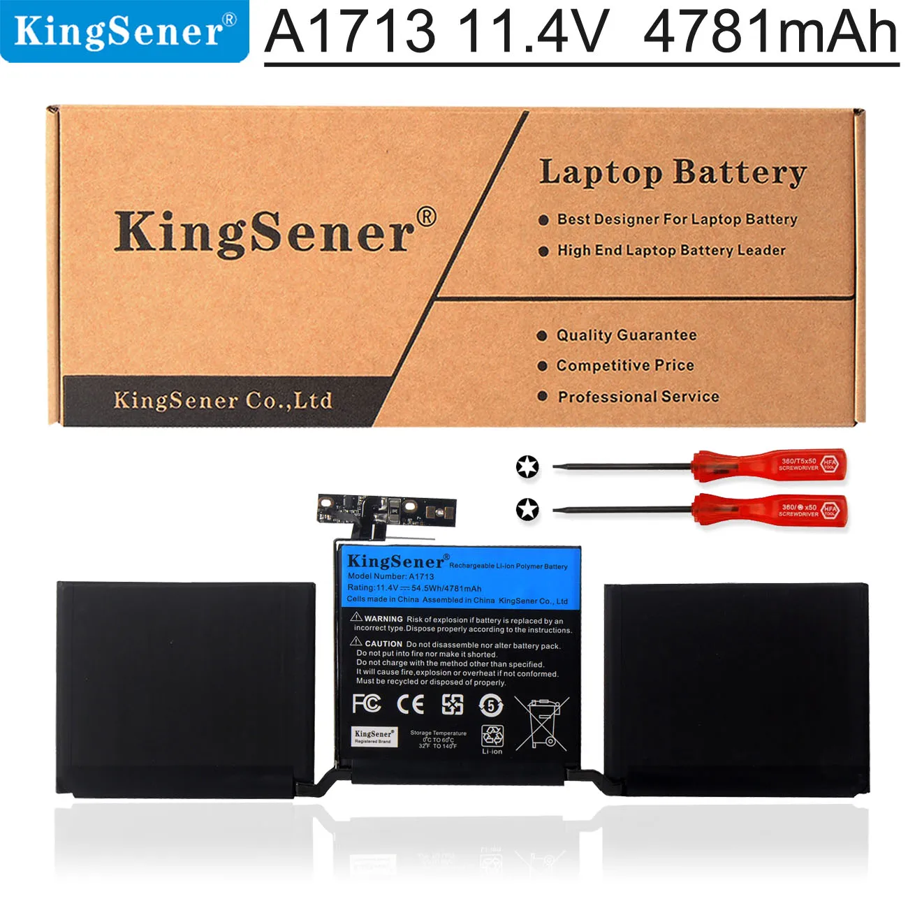 Аккумулятор KingSener A1713 для ноутбука Apple MacBook Pro 13 дюймов A1708 2016 2017 EMC 2978 3164 020 00946 MLL42LL