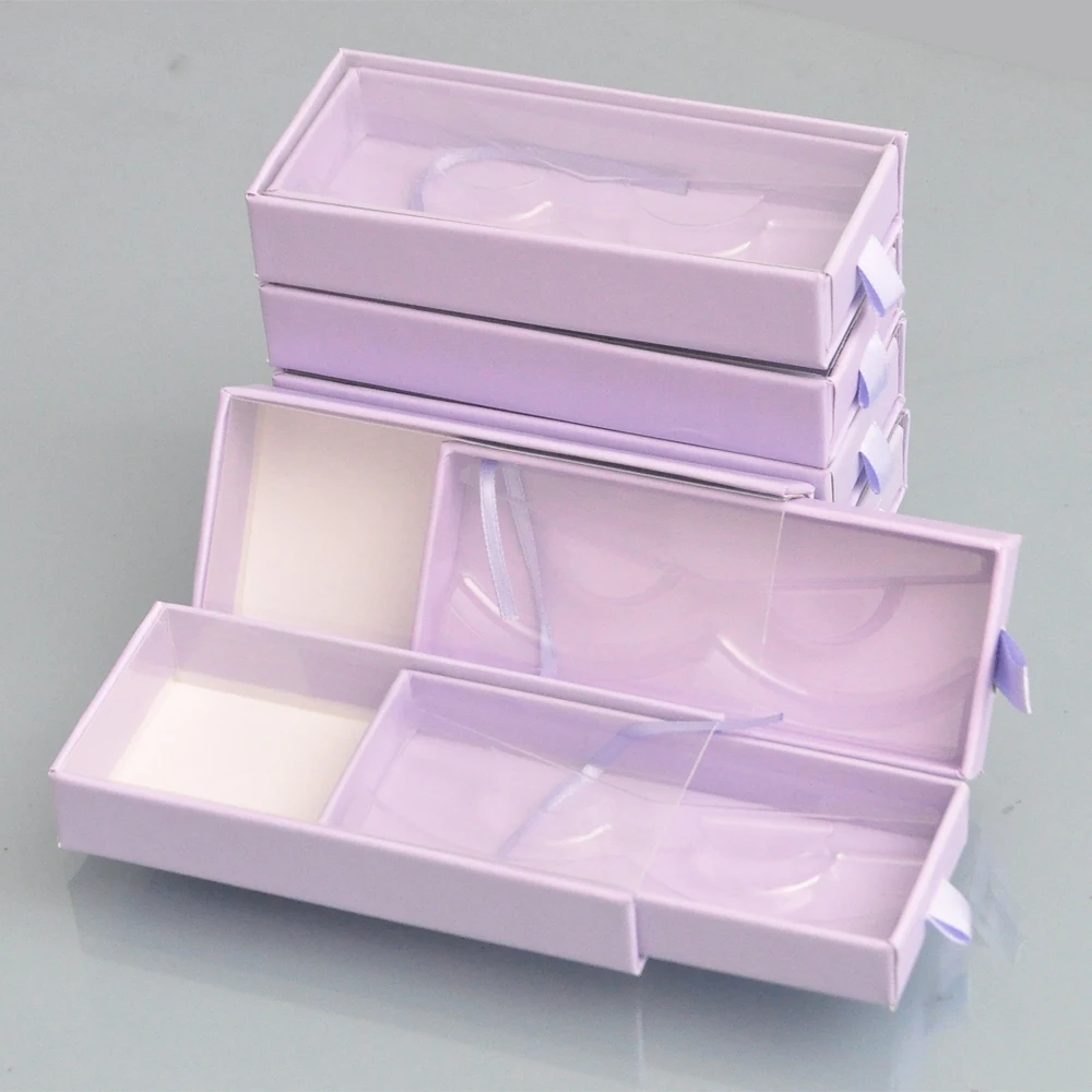 

Wholesale Eyelash Packaging Box Lash Boxes Package Custom Rectangle Drawer Marble Grey Faux Cils Makeup Storage Case bulk Vendor