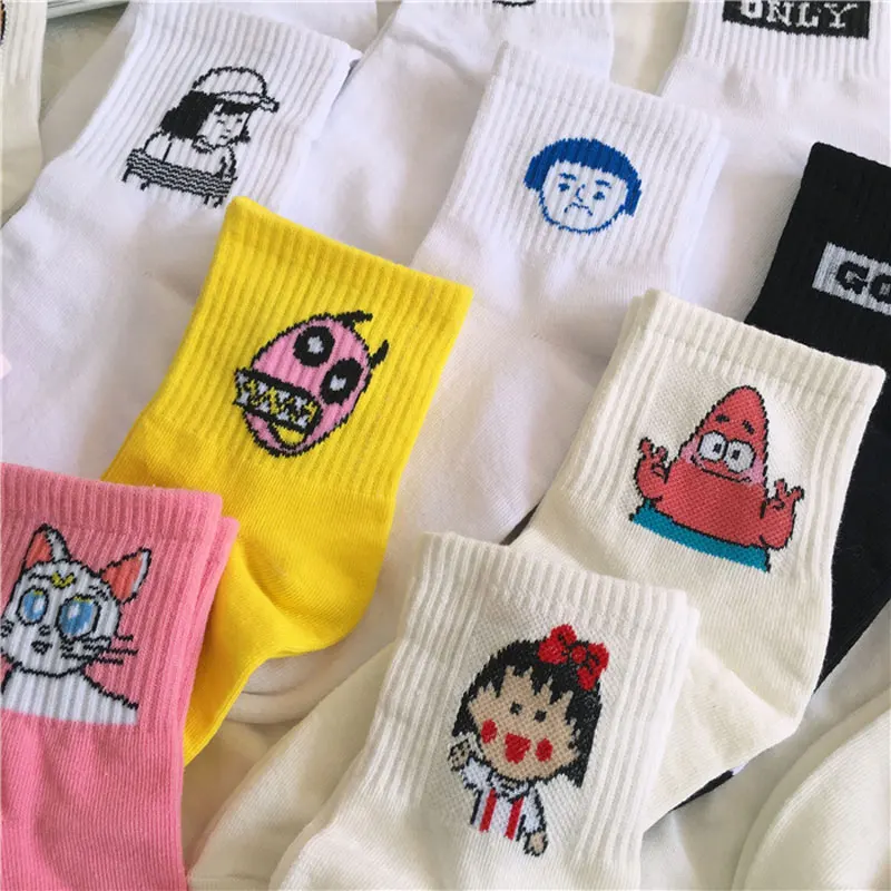 Женские хлопковые носки с героями мультфильмов короткие милые Носки рисунком