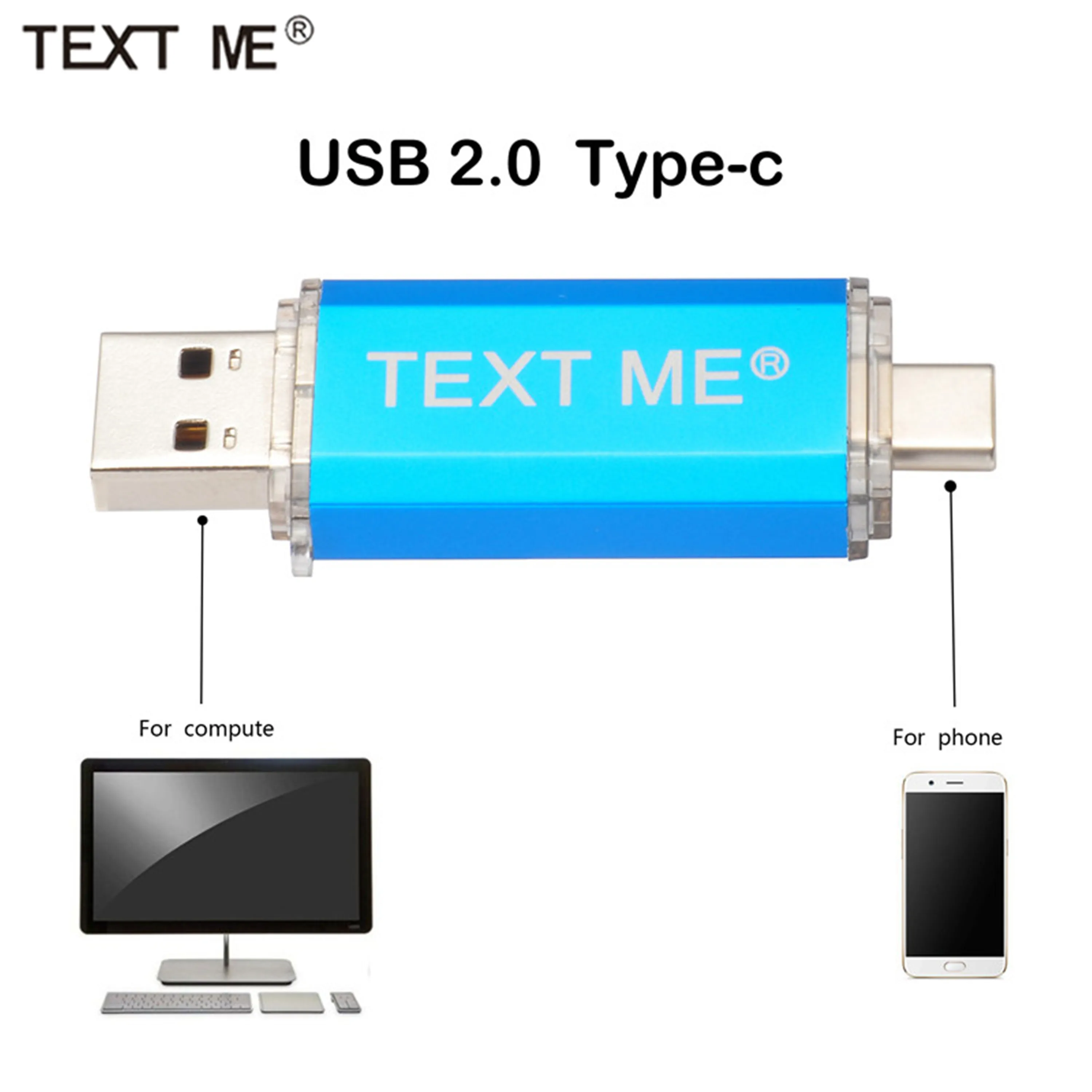 Напиши мне Творческий OTG USB флэш накопитель Тип C флеш 64 Гб оперативной памяти 32
