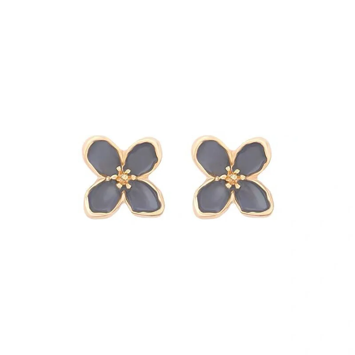 

SNCSDK Stud Earrings Exquisite Retro Gentle And Elegant Blue Flower Temperament Women's Earrings New All-match Fashion Jewelry