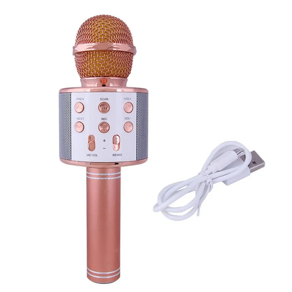 

Bluetooth Karaoke Microphone Wireless Microphone Professiona Speaker Handheld Microfone Player Singing Recorder Mic