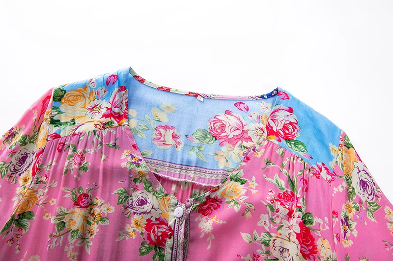 Женское платье с цветочным принтом Everkaki Boho, v-образный вырез, регулируемый пояс, половина рукава, длинное платье в стиле бохо, женское платье, лето-осень