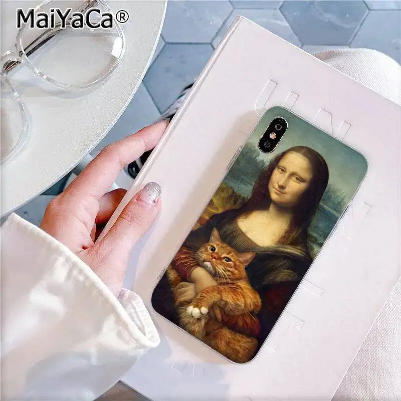 MaiYaCa Italia русский MonaLisa арт любовь к своему Толстому коту собаке чехол для телефона для iPhone 11 pro 8 7 6 6S Plus X XS MAX 5 5S SE XR