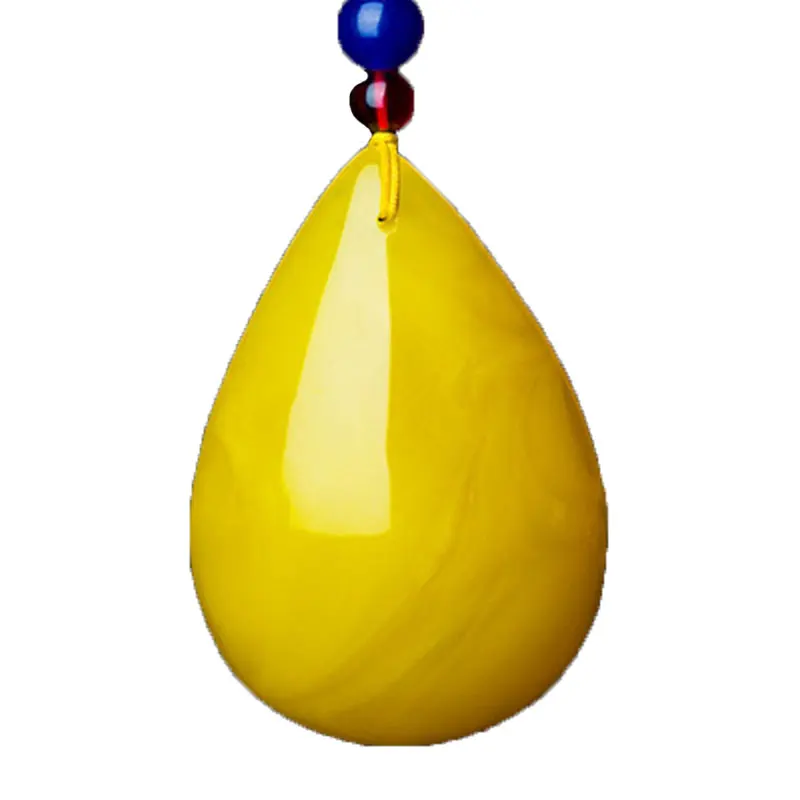 

Women Necklace Pendant Yellow Beeswax Heart Shape Sweater Chain Pendant Necklace Gift for Female's Fine Jewelry