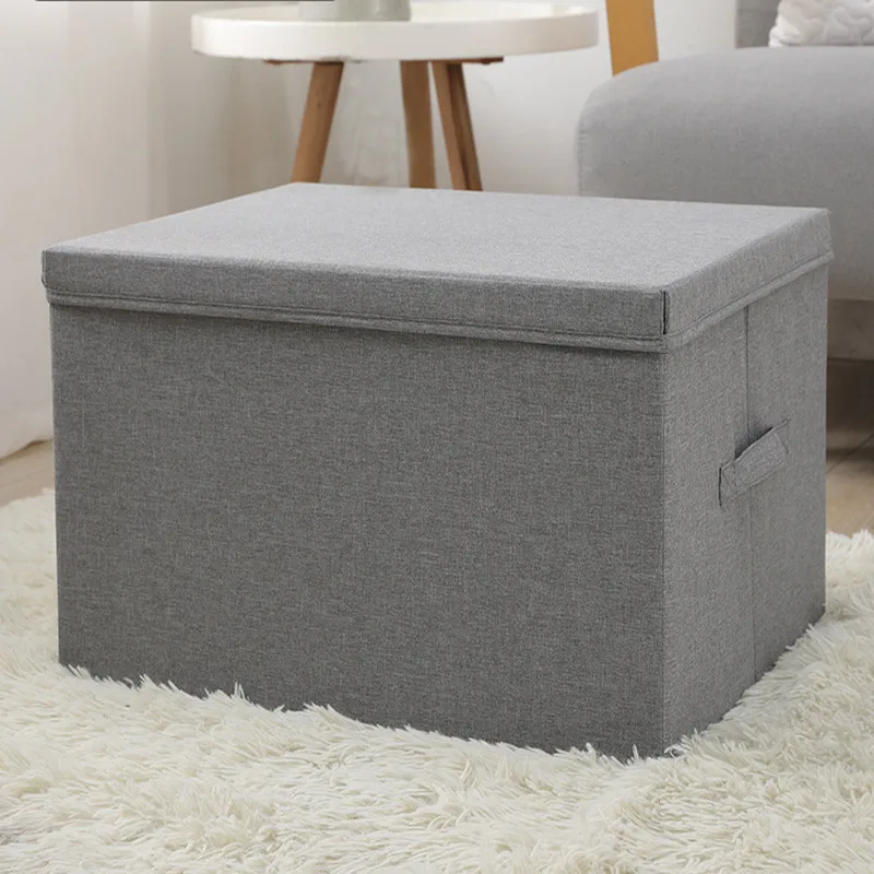 

Collapsible Storage Box Extra-Large Cotton and Linen Clothing Storage Box with Lid Moisture-Proof and Dust-Proof Space Saving