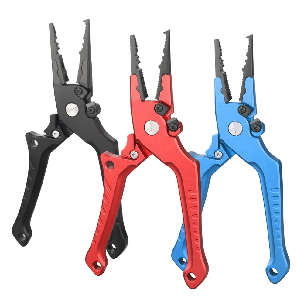 

1pc Portable Self-Locking Fishing Grip Pliers Aluminum Alloy Lure Fishing Gripper Line Cutter Hook Remover Device