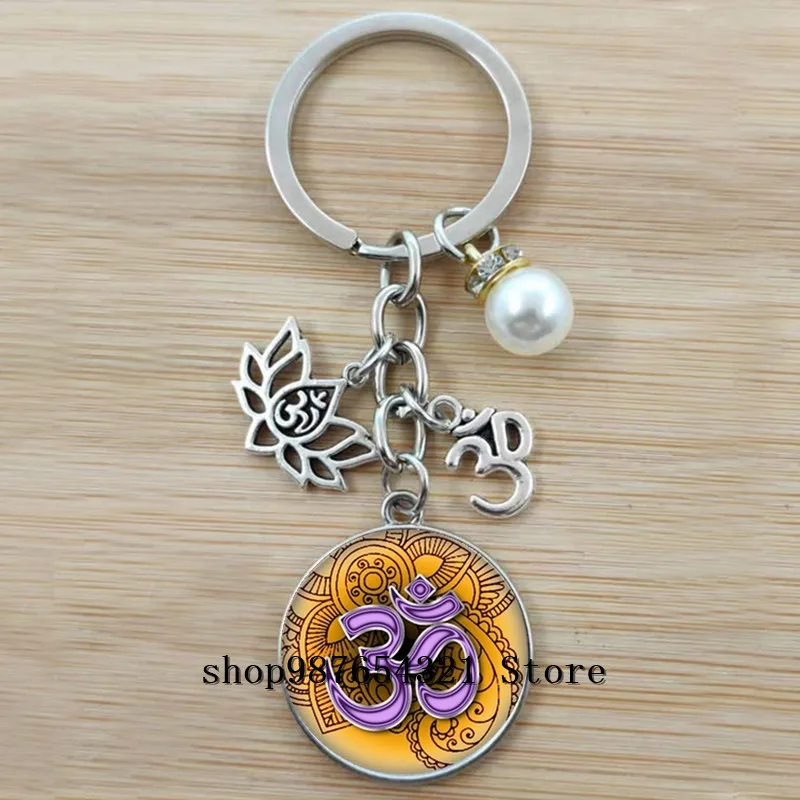 Креативный ретро стеклянный купол на брелок буддийская чакра ювелирные изделия