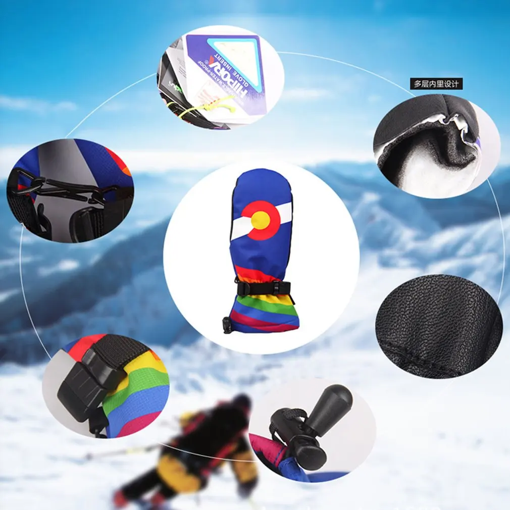 Мужские лыжные перчатки модные водонепроницаемые ветрозащитные Нескользящие с