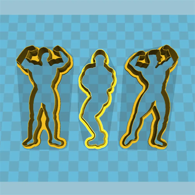 Фитнес человек дисплей мускулы 3D дизайн формочки для печенья суши и фрукты