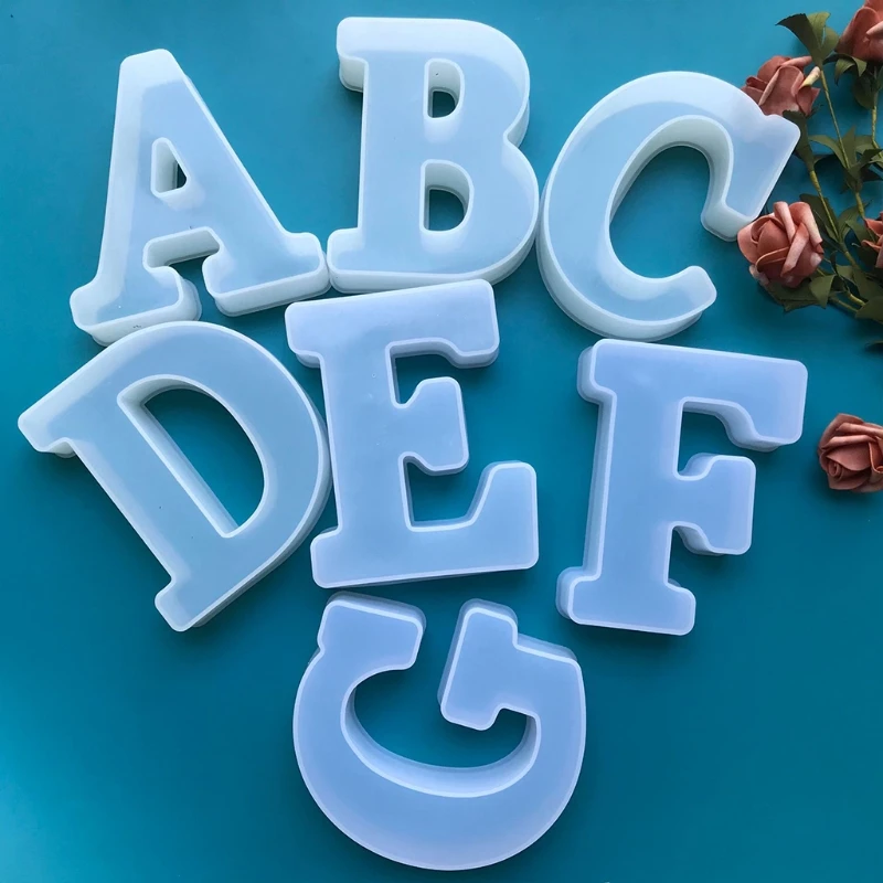 English Alphabet Silicone Mold Letter Resin Mold Candle Mold Initial Letter Home Decoration Mold Creative Handmade Jewelry