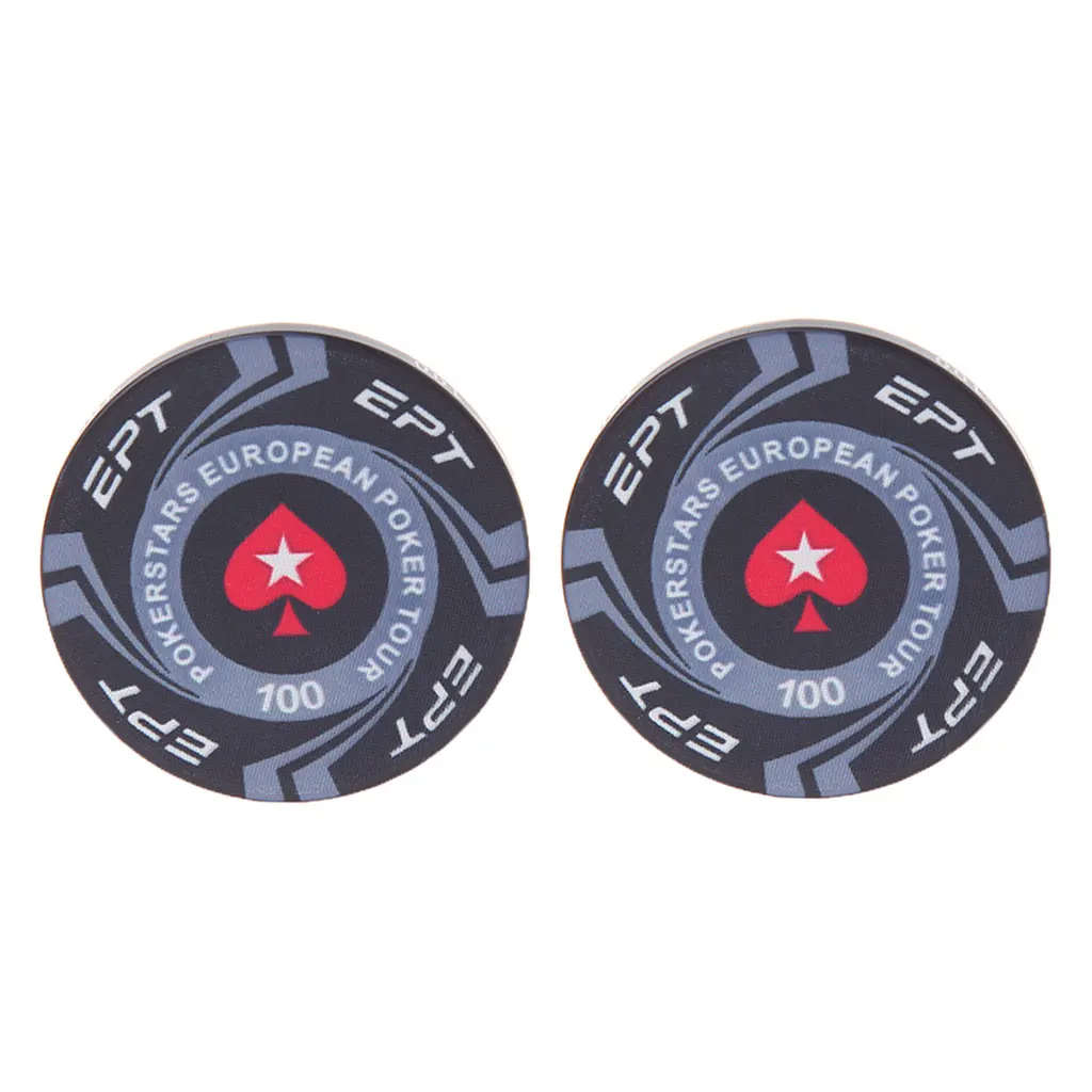 2шт EPT керамические покерные фишки европейские Pokers Tour Texas Hold'em монеты казино 4 см