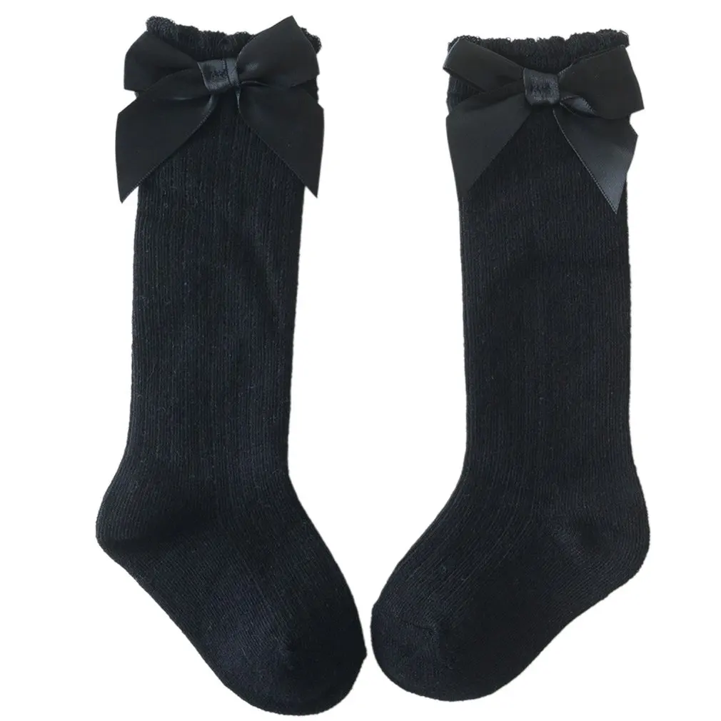 

2021 Baby Girls Socks New Toddlers Girl Big Bow Knee High Long Soft Kids Socks Bowknot 100% Cotton 0-3 Years Newborn Socks