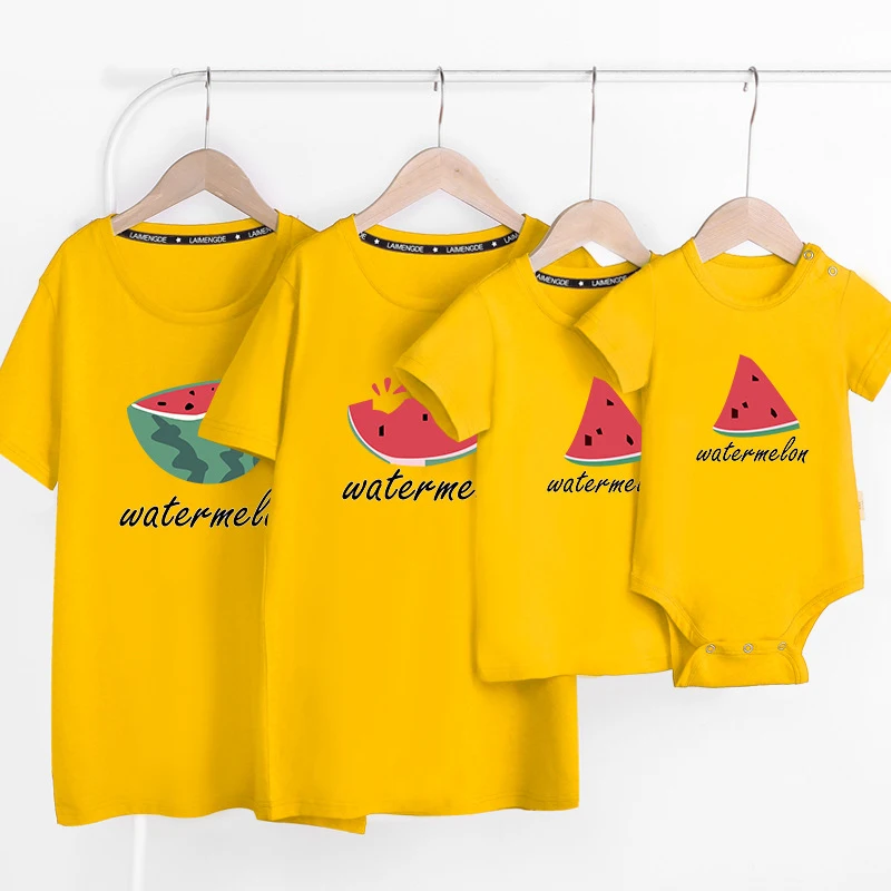 Camiseta familiar informal para madre, padre y beb&eacute;, peleles a juego, atuendos familiares-2