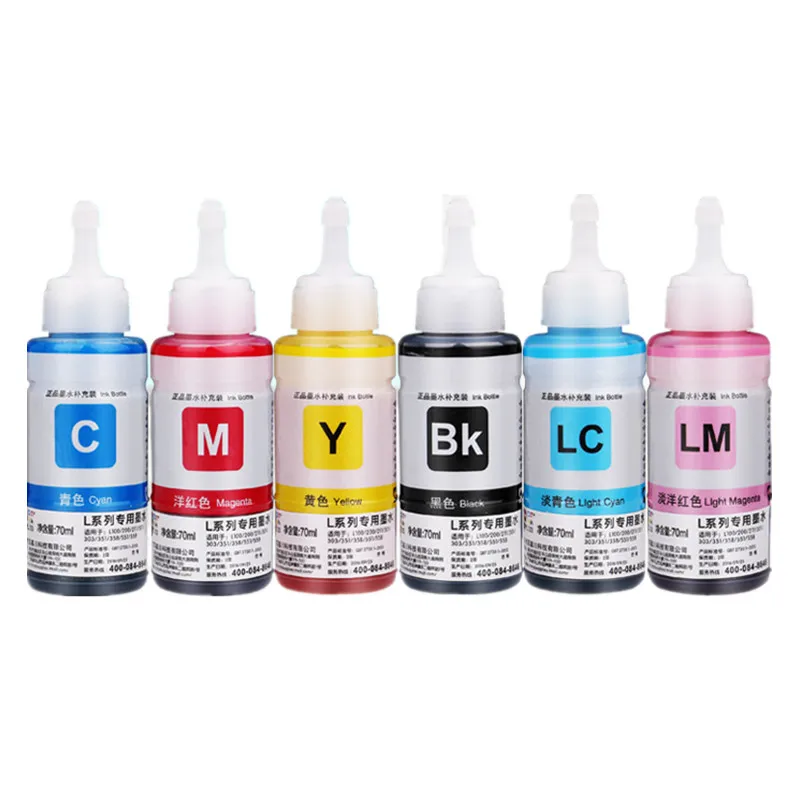 6*70ML Ink Refill Kit compatible EPSON L800 L805 L810 L850 L1800 L351 L350 L551 printer ink T6731 T6732 T6733 T6734 T6735 T6736 |