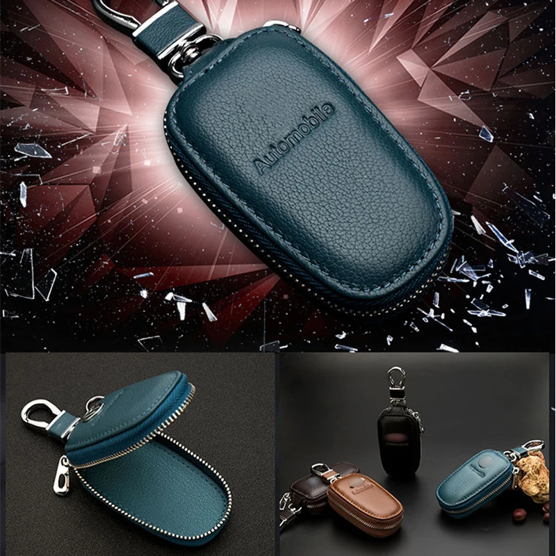 Fashion Style Car Key Cover Genuine Leather Wallet For Opel Audi BMW Mercedes-Benz Volkswagen Toyota Honda KIA Hyundai Mazda | Автомобили