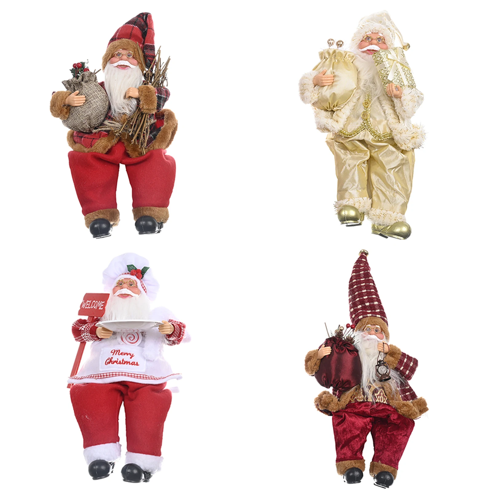 

Sitting Santa Claus Christmas Figure Home Merry Christmas Ornaments Xmas Tree Decor