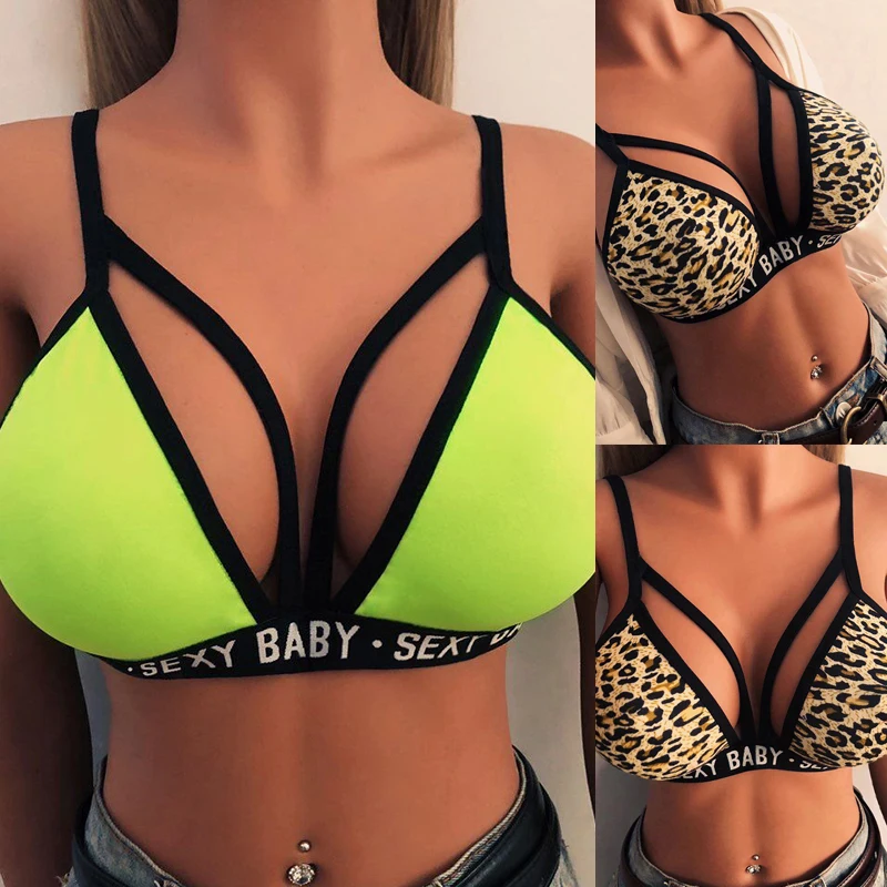 Нижнее белье бюстгальтер для женщин комбинированный и Леопардовый цвета хаки на