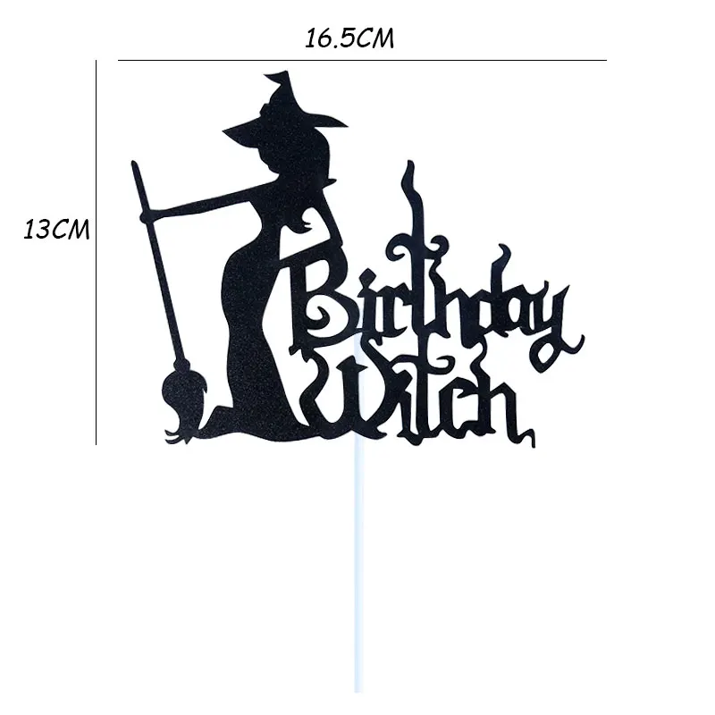 

Halloween Cake Topper Castle Ghost Witch Vampire Pumpkin Cake Flags Black Happy Birthday Baby Shower Wedding Party Baking Decor