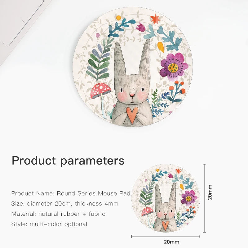 Круглый коврик для мыши 20 см Настольный с рисунком планшета и домашние офисные