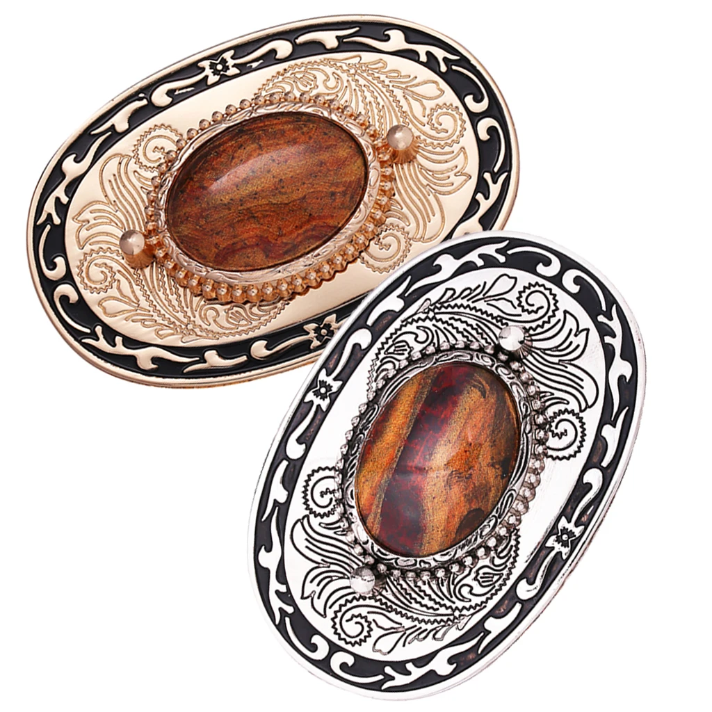 

Cowboy Stone Inlaid Belt Buckle Tribal Large Alloy Belt Buckle