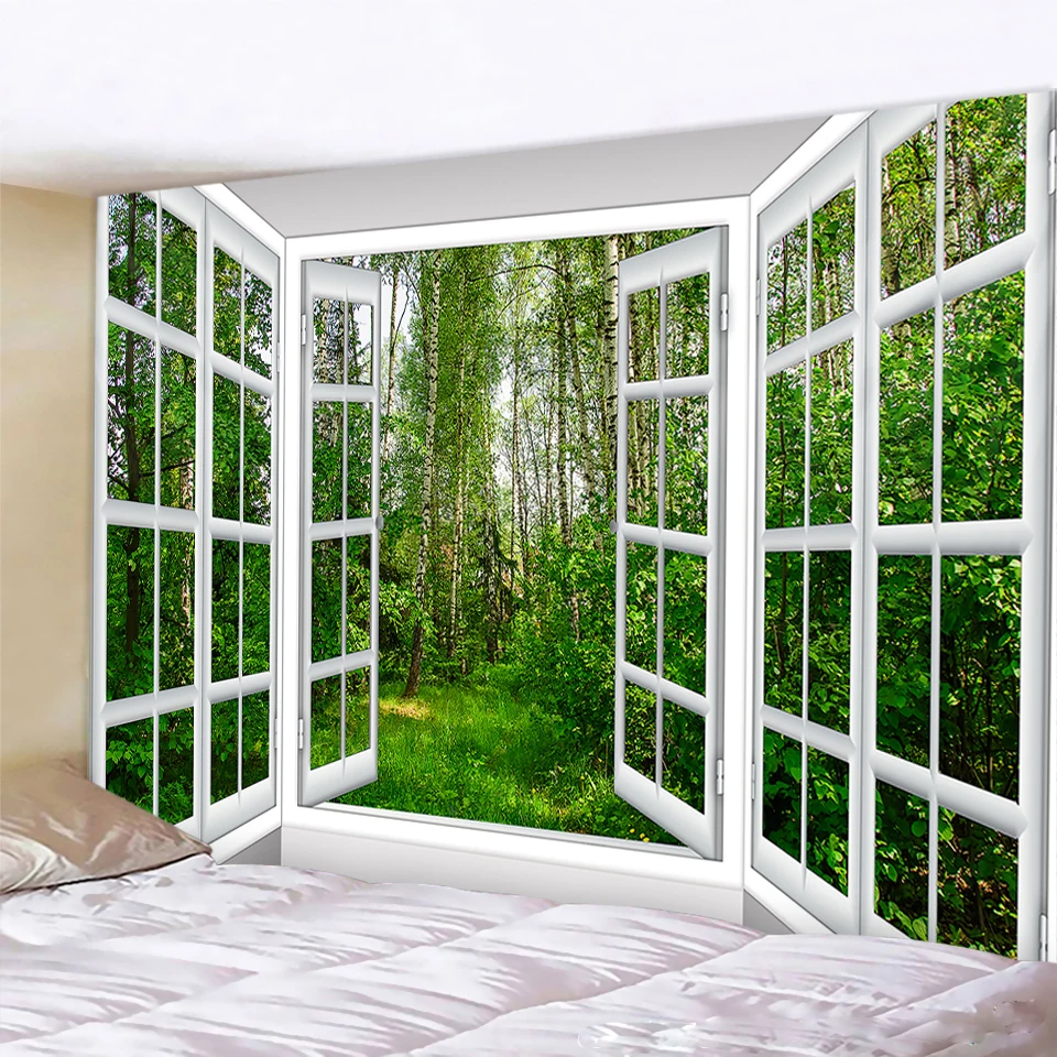 Красивый фон с глубоким лесом тканевый гобелен ведро настенный подвесной матрас