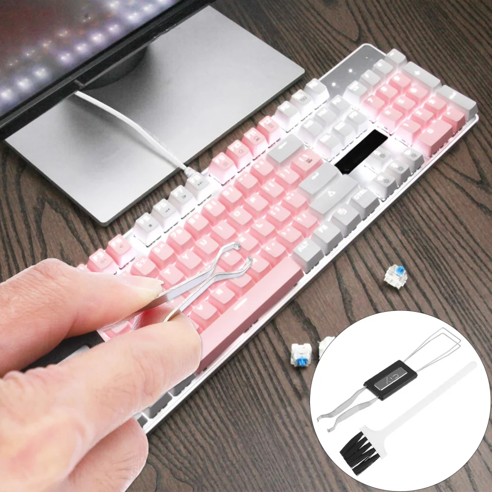 

1 set of Keyboard Puller Keycap Removal Tool Keyboard Cleaning Brush Supply