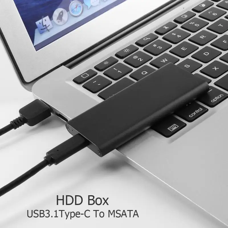 USB3.1 type-C к MSATA SSD Внешний корпус алюминиевый HDD коробка SSD жесткий диск Корпус 10 Гбит/с Hign-speed для Windows SE/ME/2000