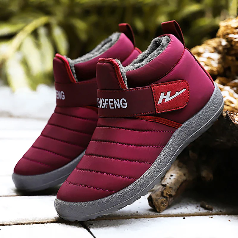 Женские ботильоны Зимняя обувь ботинки размера плюс 41 45 Женская теплая из плюша