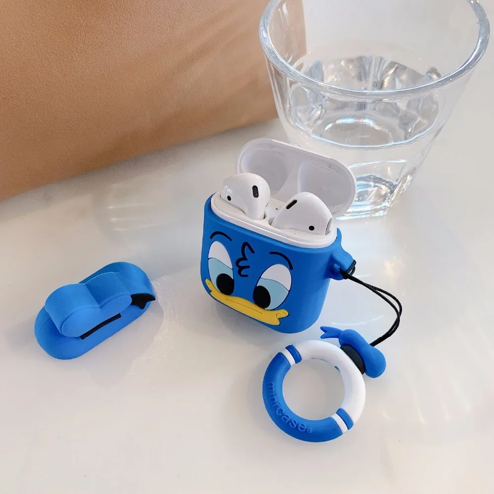 3D чехлы с принтом из мультфильма сумка для Apple AirPods Дональд Дак Дейзи Мягкий