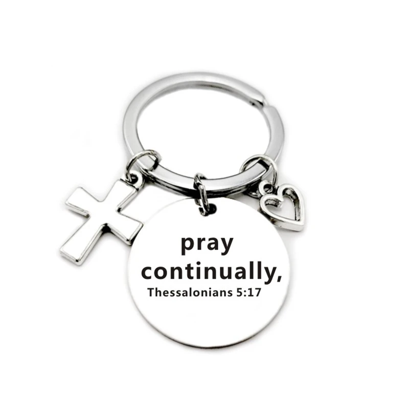 Подвеска-брелок из нержавеющей стали в виде креста с христианскими