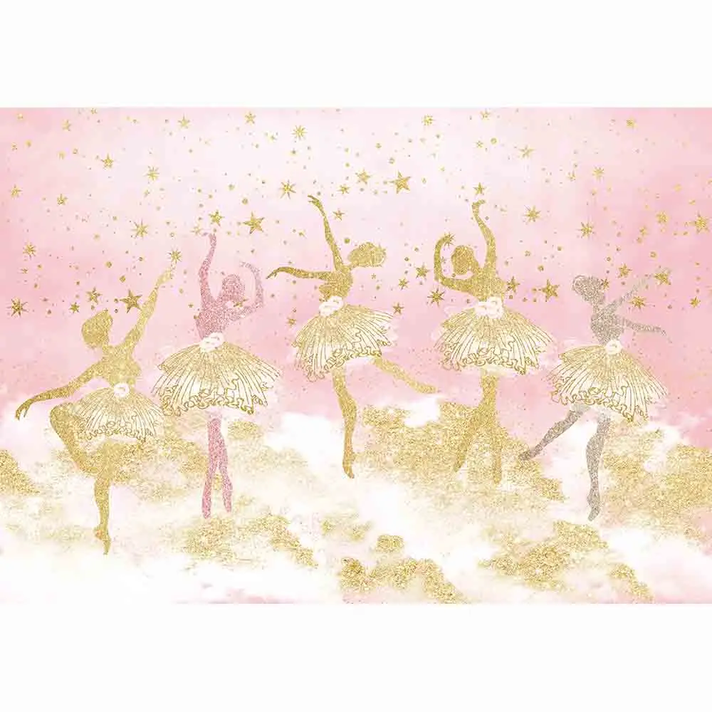 Allenjoy балетки Фоны для фотостудии в полоску розового цвета с золотой С Днем