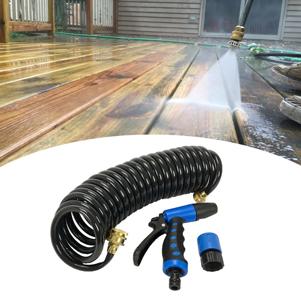 6 5 м спиральный шланг и триггерное сопло латунные адаптеры лодка морская катушка