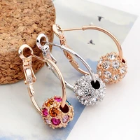 new trend 3 styles fashion crystal ball stud earrings luxury multicolor lucky vintage wedding jewelry present for female