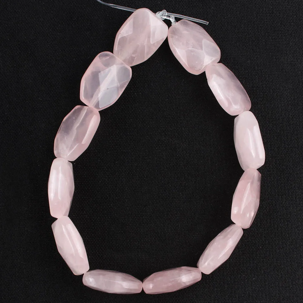 Pink Quartz 12*16 мм граненые бусины натуральная бирюза унакит Индия Агаты кварцевые бусины из нефрита для самостоятельного изготовления ювелирных изделий серьги шпильки браслет 7,5'' - Цвет: Pink Quartz