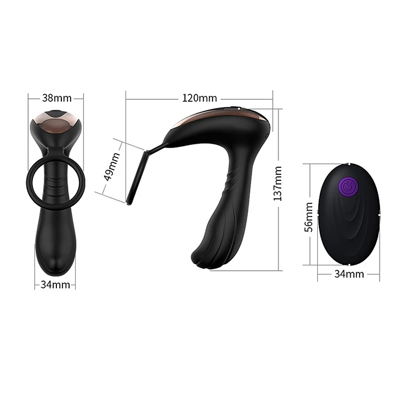 Массажер-вибратор для простаты мужской анальный штекер пульт дистанционного