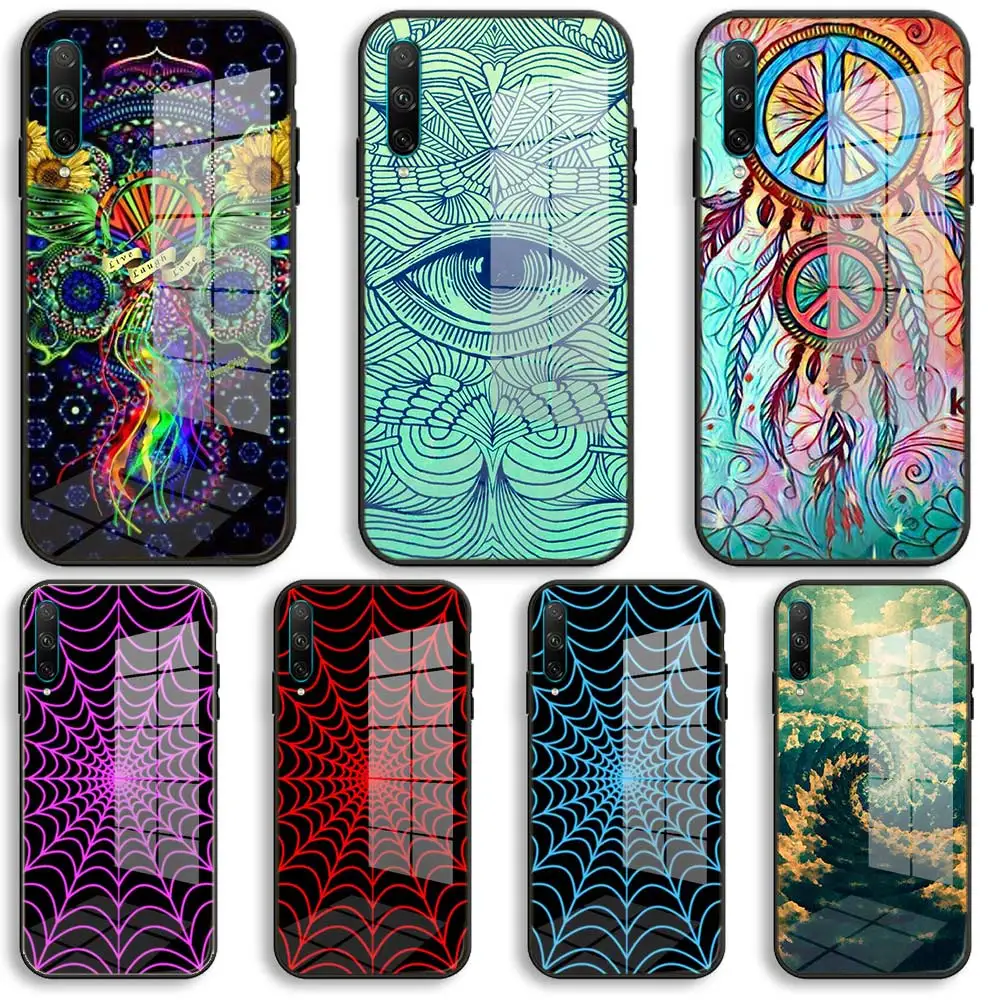 Nayida психоделический Фрактальный знак мира силиконовая фотография для Honor 50 30 20 10 Lite Pro 10i 20i 9a X9A 8a X8 8X X8A X7A стеклянная крышка