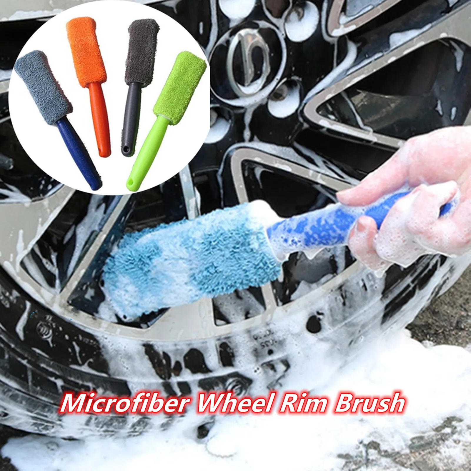 

Car Wash Detailing Cleaning Brush Beauty Microfiber Wheel Rim Brush For Car Trunk Motorcycle Auto Detailing Brush Accessories