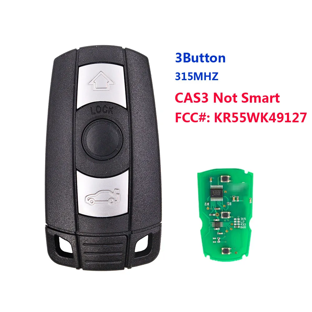 

XNRKEY New Remote Car Key Fob Card 315MHz ID7944 Chip CAS3 System for BMW CAS3 E60.E61.E90.E92.E93.E70.71.72