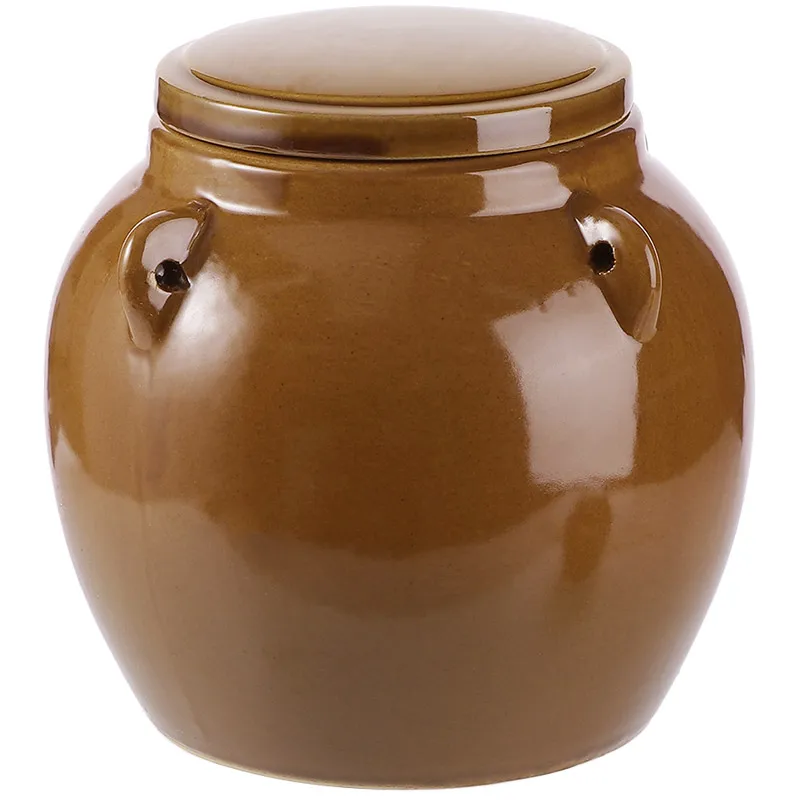Керамическая баночка для соленья домашняя герметичная с крышкой винтажный бак