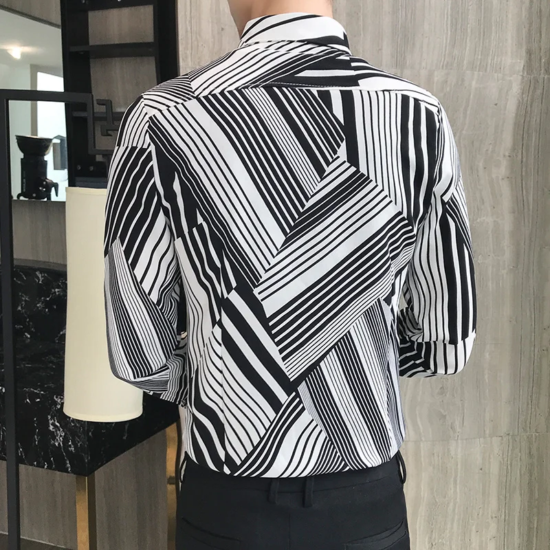 TANG 2019 New brand Fashion Men Shirt Shirts 3d Floral Print Head Centered Casual Slim Fit Luxury | Мужская одежда