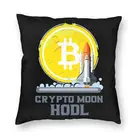 Bitcoin крипто Луна Hodl чехол для подушки 40x40 украшения Печать BTC криптовалюта подушка для Гостиная двойная сторона