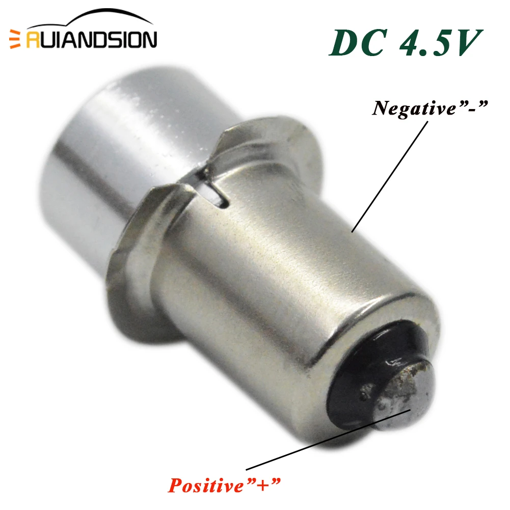 DC4.5V P13.5S 3W C'ree светодиодный фонарь для фонарей, светодиодный фонарь для велосипеда, Сменные лампы, светодиодный фонарик для обновления, освещение DC3V DC4.5V AC/DC6-24V - Испускаемый цвет: DC4.5V
