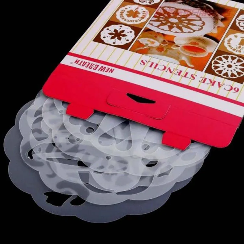 6 шт./компл. пластиковые трафареты для тортов цветы спрей форма торта на день