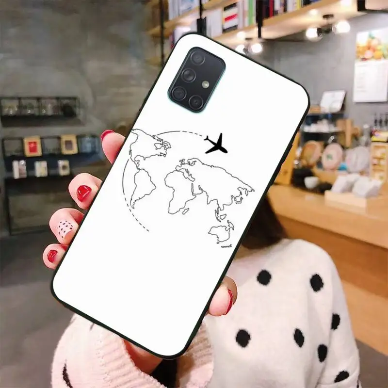 PENGHUWAN самолеты карта конструкции крышка черная мягкая чехол для телефона Samsung A10