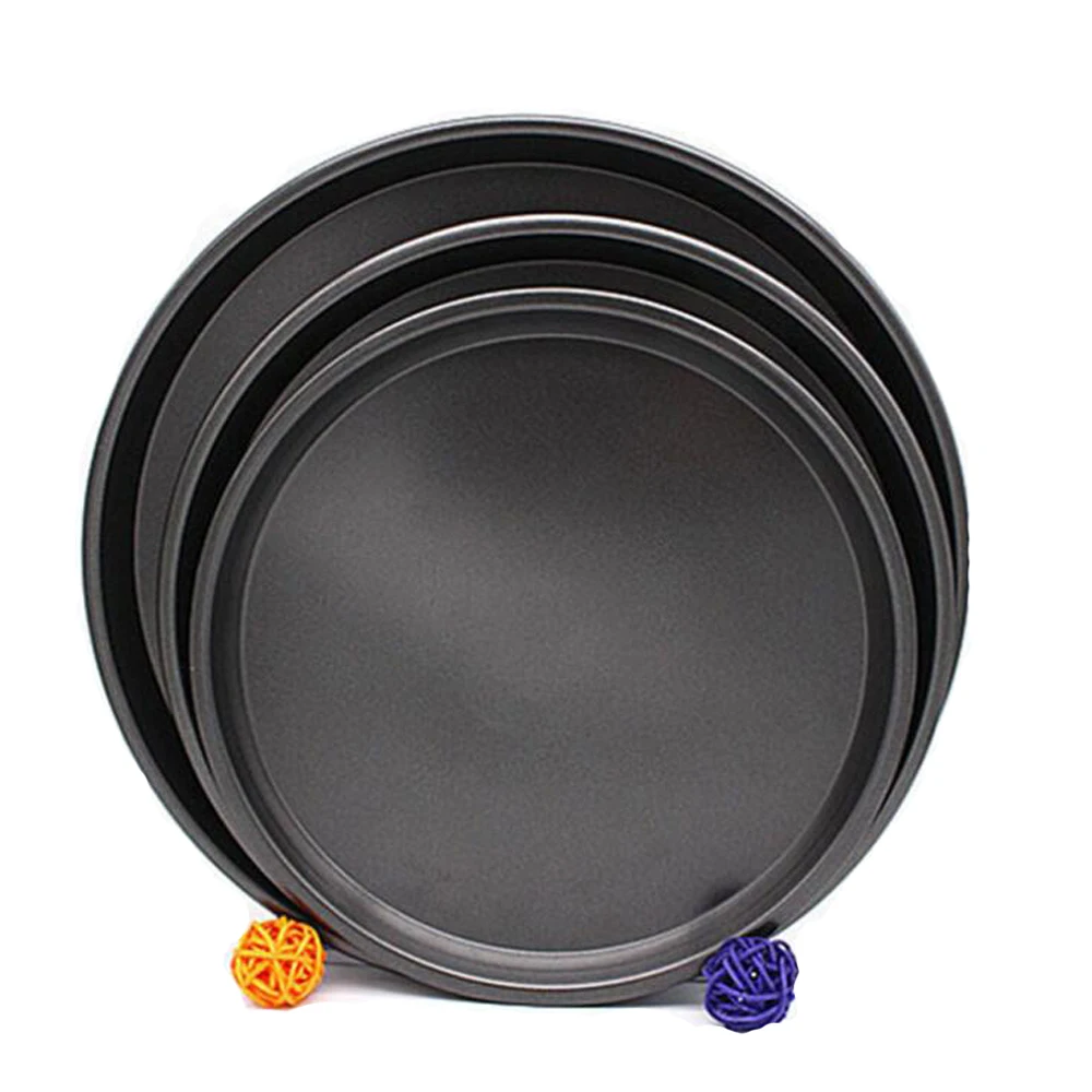 Толстое 9 10 11 дюймов блюдо для пиццы круглое мелкое форма выпечки из углеродистой