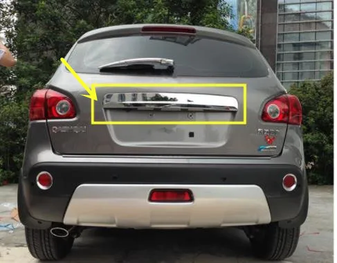 Для NISSAN Qashqai Dualis 2007-2013 ABS хромированная Задняя Крышка багажника Накладка задняя дверь ручка захват загрузки аксессуары для отделки - Цвет: 1
