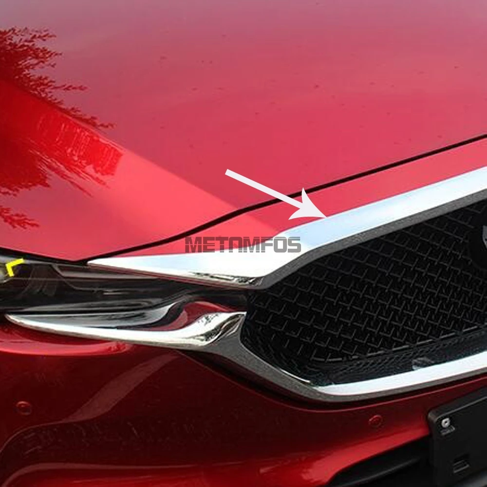 Для Mazda CX5 CX-5 CX8 CX-8 Хромированная передняя машина двигателя стример решетка гриль формовочная отделка внешние аксессуары