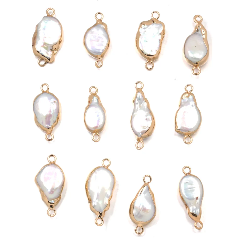 2020 Подвеска из натурального жемчуга с двойным отверстием Необычные подвески